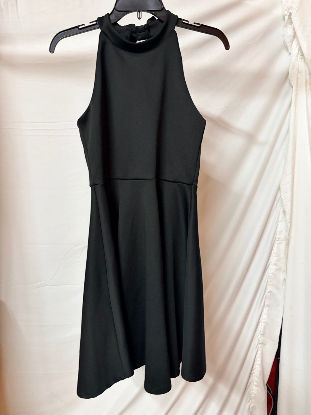 Black Halter Fit & Flare Dress - Classic Women's Evening Dress